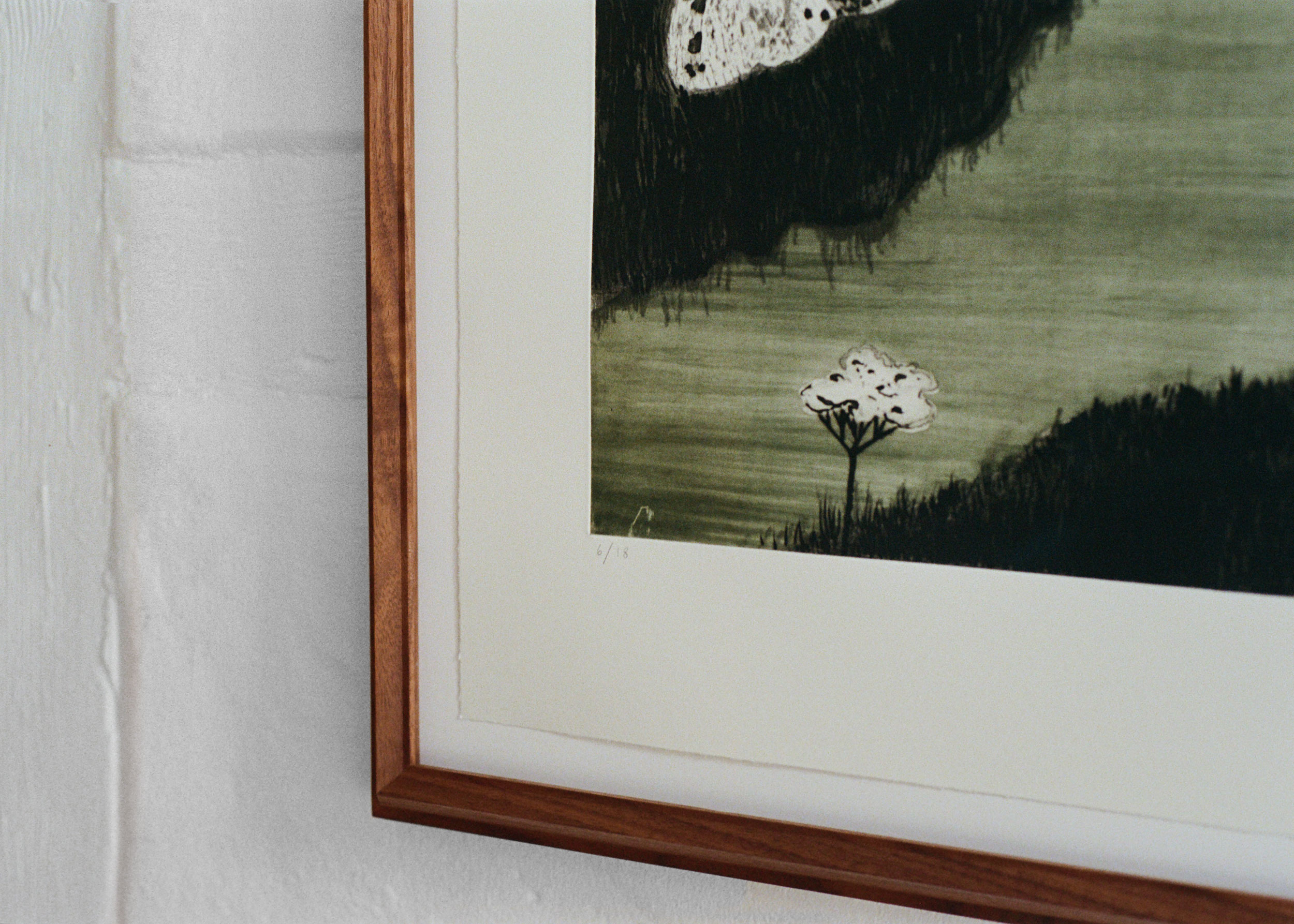 Mentze Ottenstein MO2 walnut frame with detail of Mamma Andersson artwork from BORCH Editions